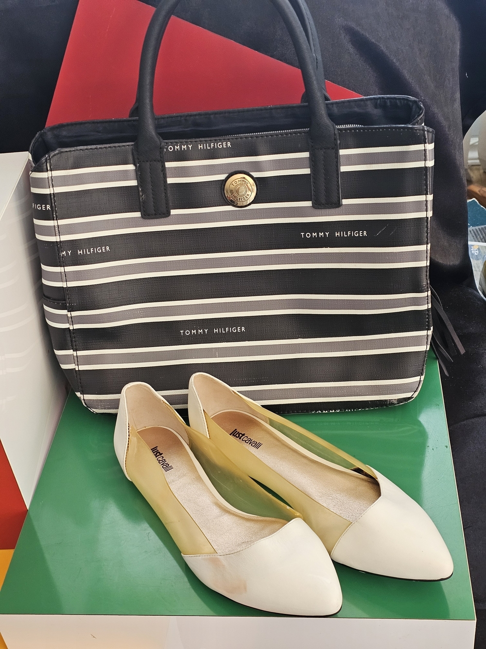 ❗️ JUST CAVALLI FLATS and TOMMY HILFIGER TOTE BAG COMBO ❗️